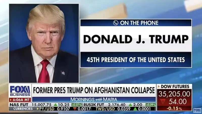 donald trump intervistato da fox news dopo il caos afghano