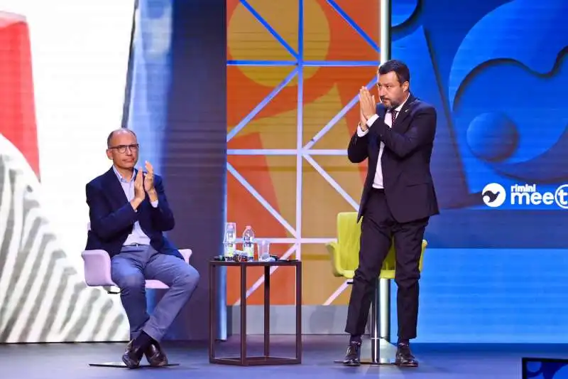 enrico letta matteo salvini   meeting rimini