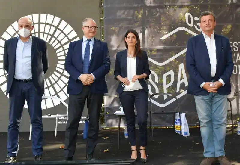 enrico michetti  roberto gualtieri  virginia raggi  carlo calenda  foto di bacco (1)