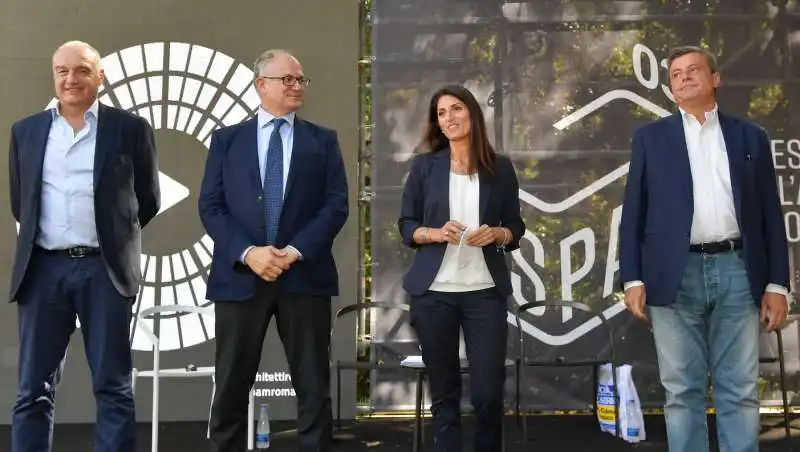 enrico michetti  roberto gualtieri  virginia raggi  carlo calenda  foto di bacco