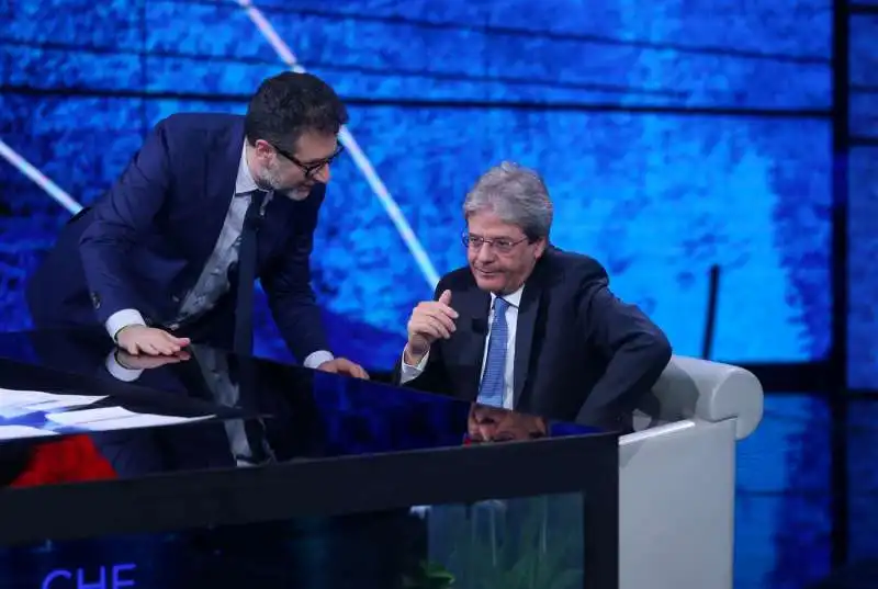 fabio fazio e paolo gentiloni