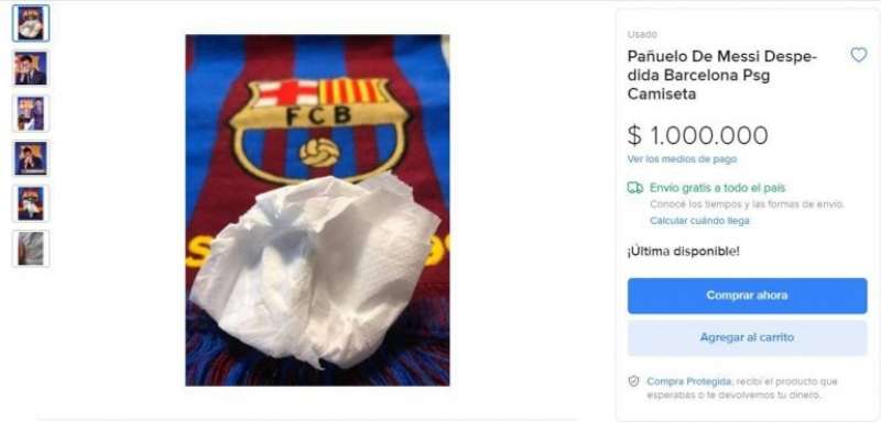 fazzoletto DI messi VENDUTO ALL ASTA