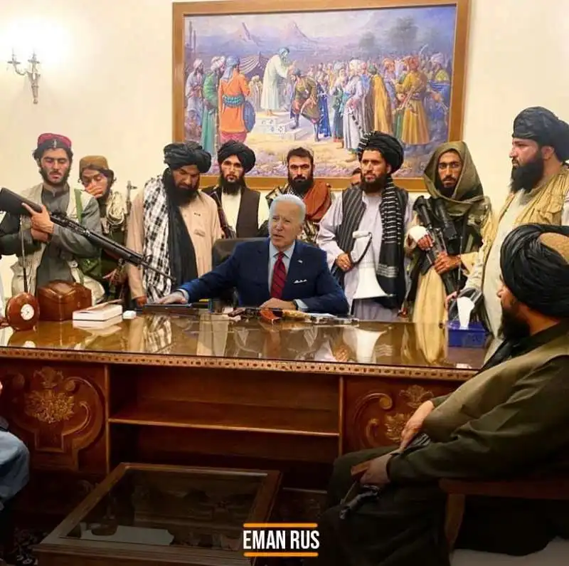 JOE BIDEN E LA PRESA DI KABUL DA PARTE DEI TALEBANI - MEME BY EMAN RUS