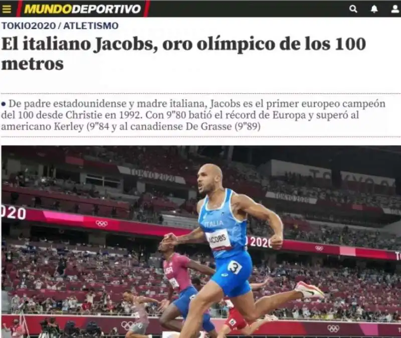 la vittoria di marcell jacobs nei 100 m   mundo depurtivo