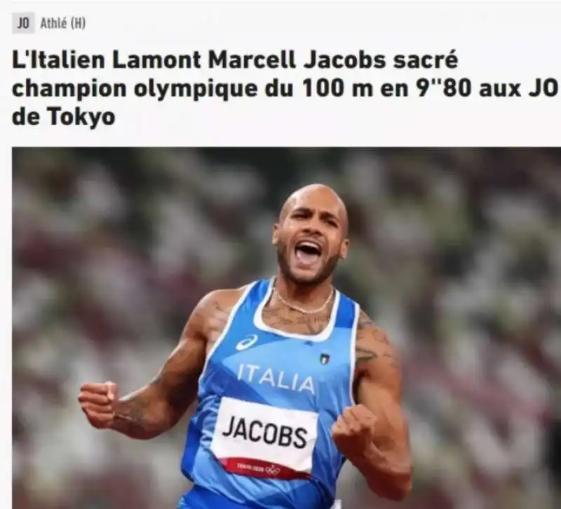 la vittoria di marcell jacobs nei 100m nei media stranieri 