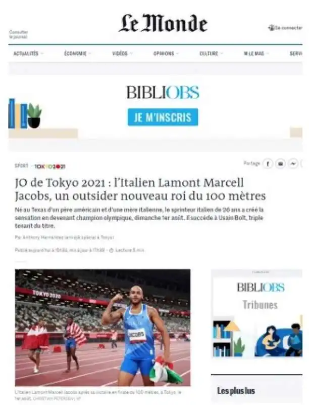 la vittoria di marcell jacobs nei 100m nei media stranieri  le monde 