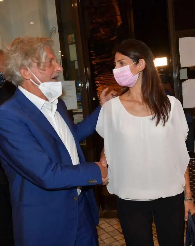 massimo ferrero con  la sindaca virginia raggi  foto di bacco  