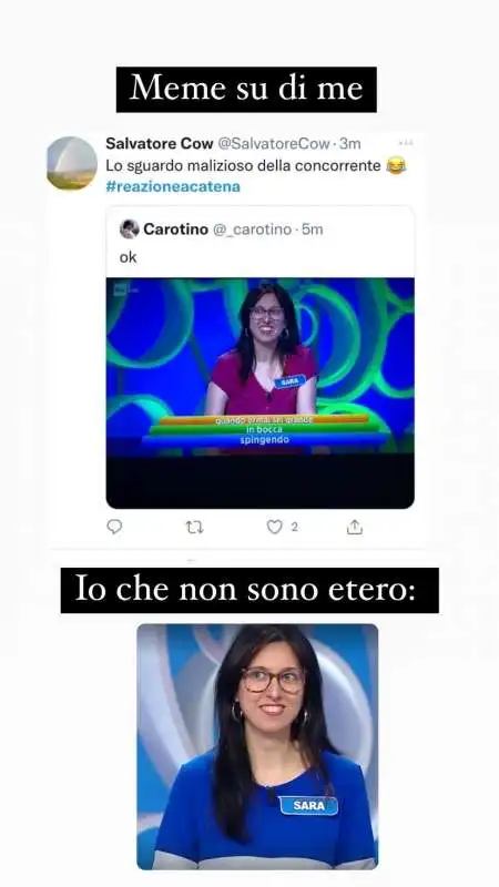 meme sara vanni reazione a catena 