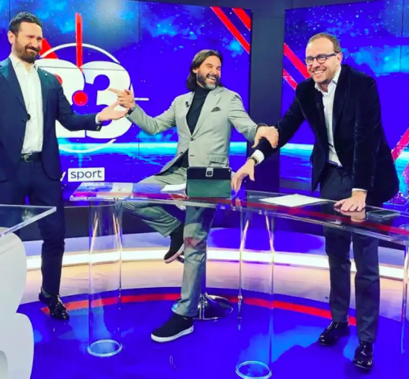 riccardo trevisani con marco cattaneo e lele adani