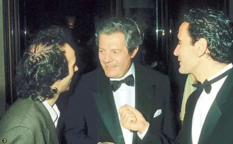 roberto benigni, marcello mastroianni e massimo troisi foto di pietro coccia