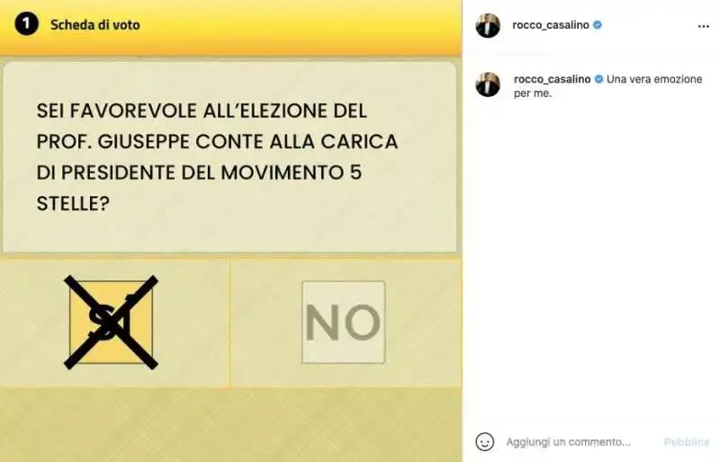 ROCCO CASALINO E IL VOTO PER GIUSEPPE CONTE