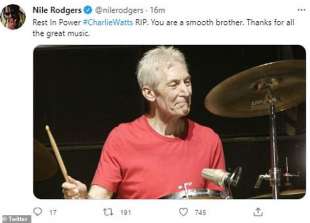 tributo di nile rogers a charlie watts