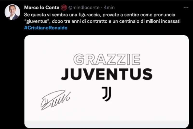 TWEET SU ADDIO CRISTIANO RONALDO ALLA JUVENTUS 2