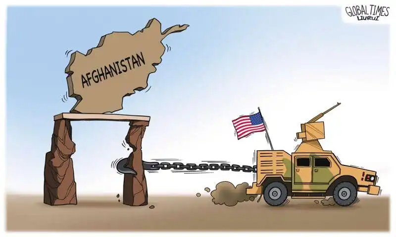 vignette del global times sugli usa e l'afghanistan