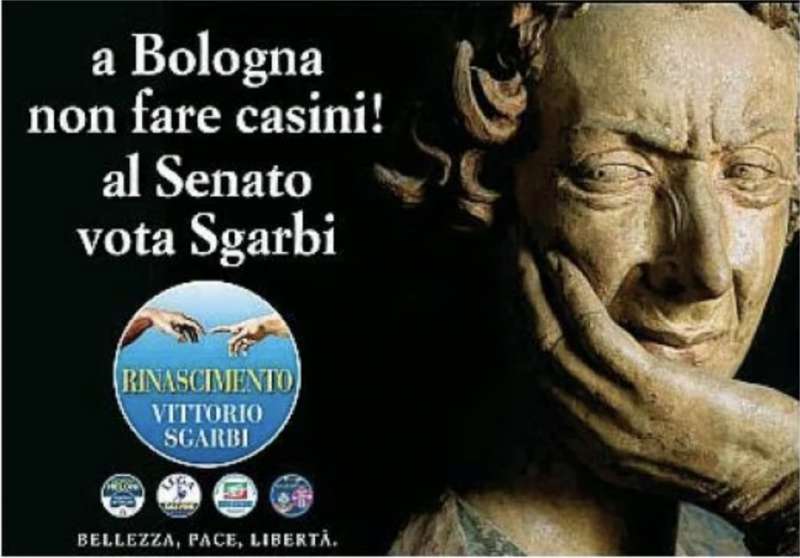 A BOLOGNA NON FARE CASINI - MANIFESTO ELETTORALE DI VITTORIO SGARBI