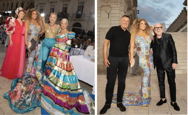 Dolce & Gabbana a Siracusa con Sharon Stone, Helen Mirren Drew Barrymore, Mariah Carey