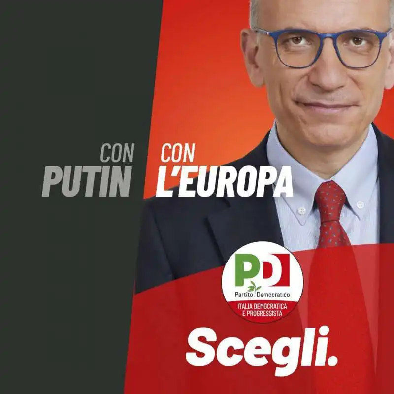 ENRICO LETTA SLOGAN ELETTORALE PD