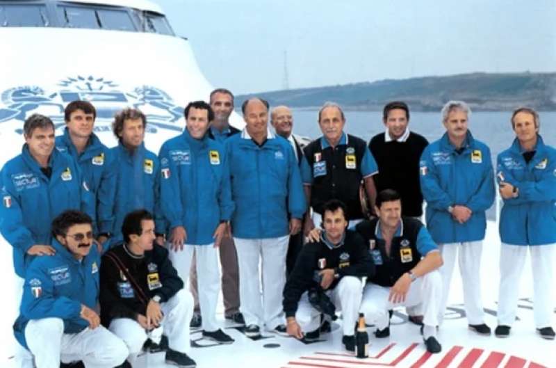 equipaggio del destriero 1992 con karim aga kahn e cesare fiorio