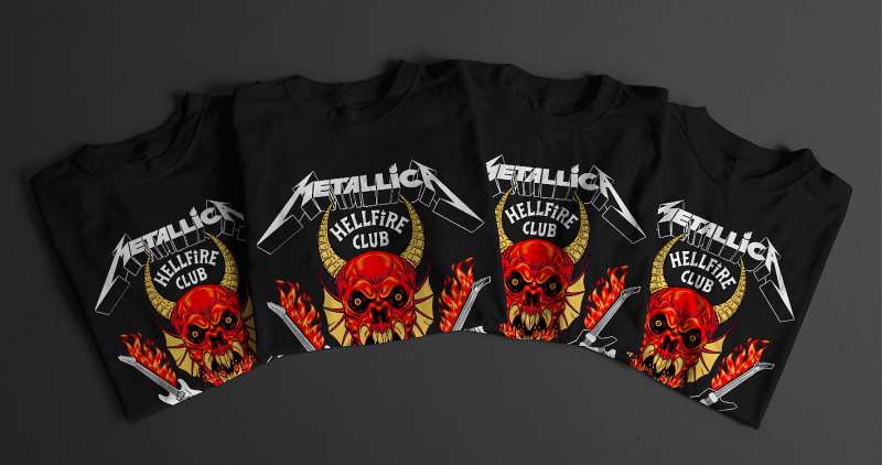 il merchandising dei metallica con stranger things 1