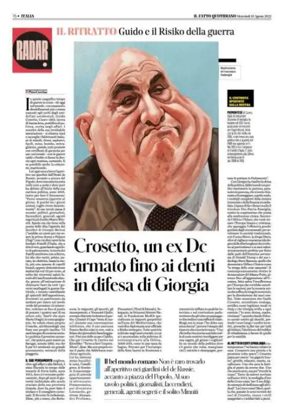 IL RITRATTO DI GUIDO CROSETTO BY PINO CORRIAS SUL FATTO QUOTIDIANO