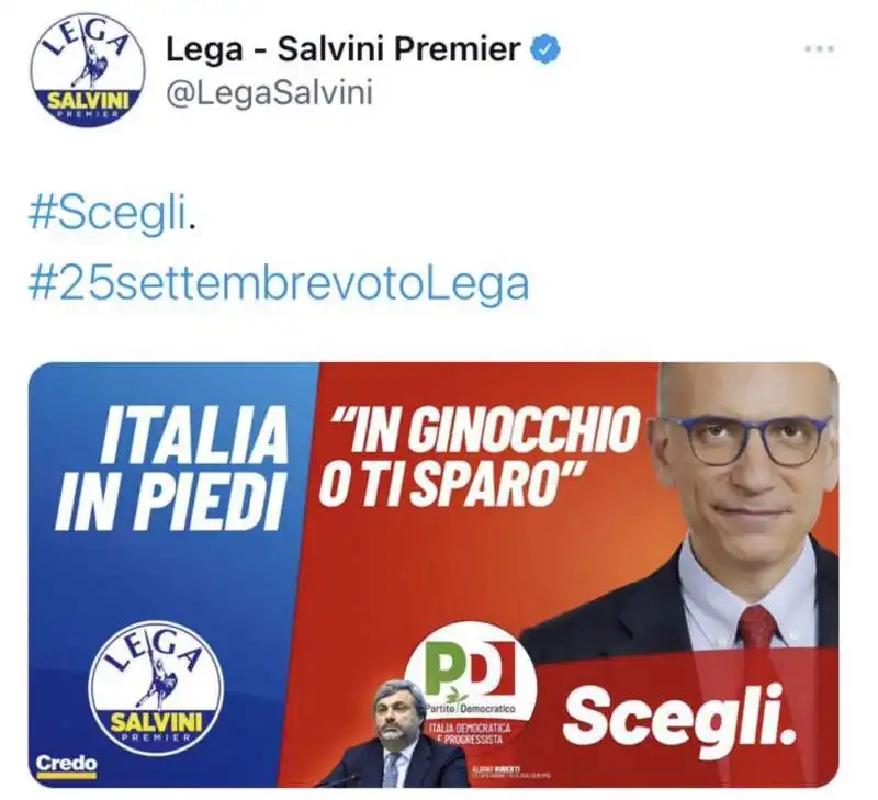 LA LEGA PRENDE IN GIRO ENRICO LETTA