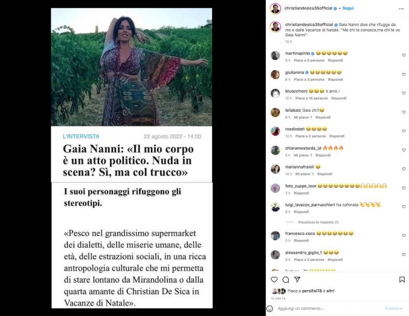 la replica di christian de sica a gaia nanni 1