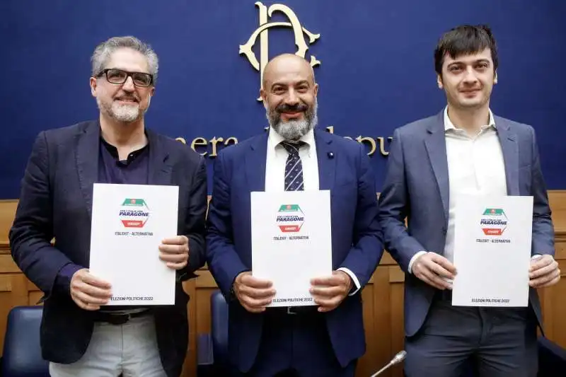 Pino Cabras, Gianluigi Paragone, Francesco Forniciti 