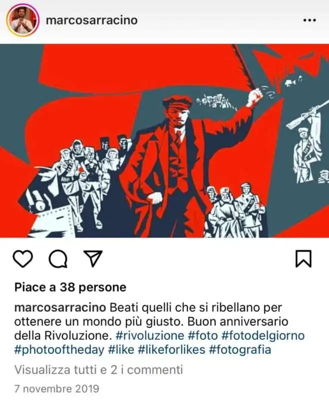 POST DI MARCO SARRACINO IN LODE DELLA RIVOLUZIONE D'OTTOBRE