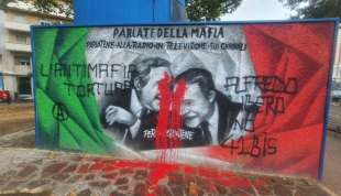 vandalizzato murale falcone e borsellino a roma