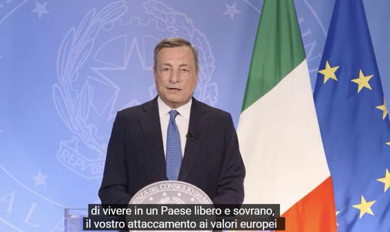 videomessaggio di draghi per la festa nazionale dell'ucraina 1