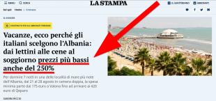 la stampa, in albania prezzi piu?? bassi del 250%