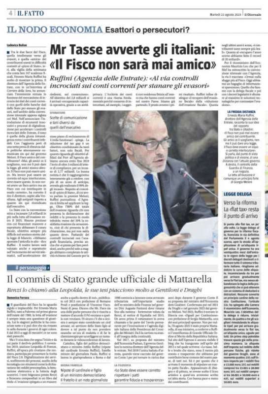 articoli del giornale contro ernesto maria ruffini