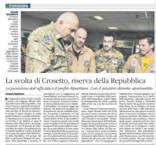 ARTICOLO DEL GIORNALE SU GUIDO CROSETTO RISERVA DELLA REPUBBLICA