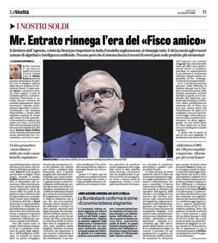 articolo della verita contro ernesto maria ruffini