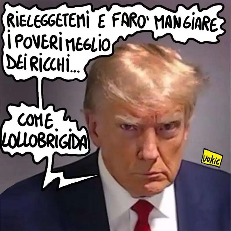 DONALD TRUMP - FRANCESCO LOLLOBRIGIDA - VIGNETTA BY VUKIC