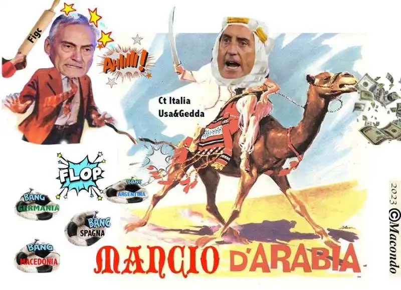 GABRIELE GRAVINA E ROBERTO MANCINI IN ARABIA SAUDITA - POSTER BY MACONDO