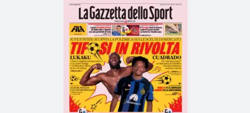 GAZZETTA DELLO SPORT TITOLO SU LUKAKU