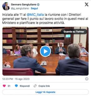 gennaro sangiuliano post di ferragosto 2023