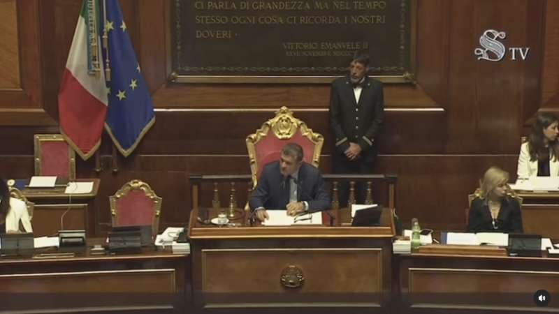 gian marco centinaio presidente di turno del senato