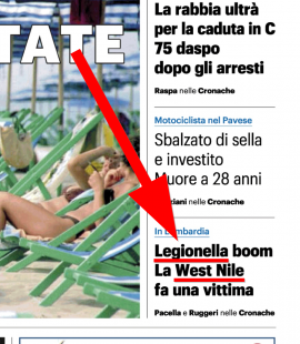 il giorno, legionella e west nile