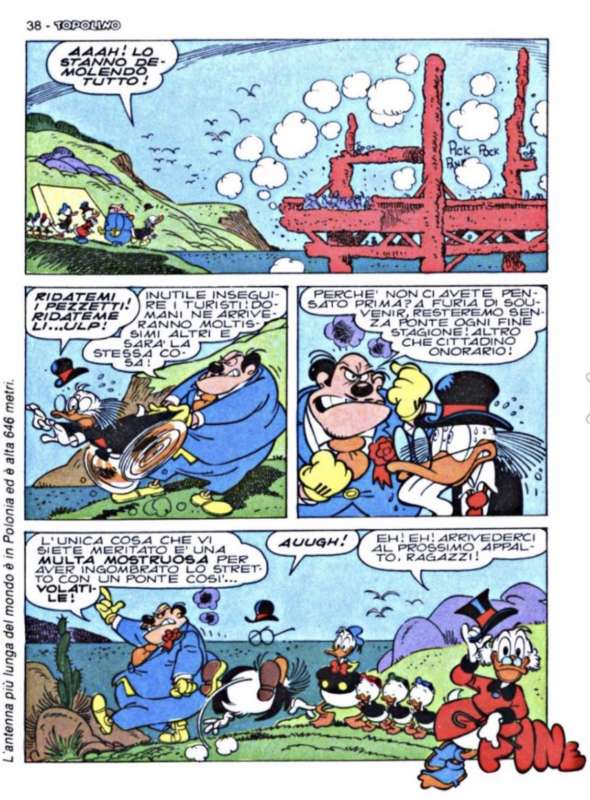 IL PONTE DELLO STRETTO CHE VIENE DISTRUTTO NEL NUMERO DI TOPOLINO DEL 1982