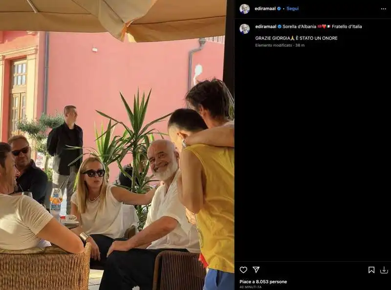 IL POST DI EDI RAMA SUL VIAGGIO DI GIORGIA MELONI IN ALBANIA 