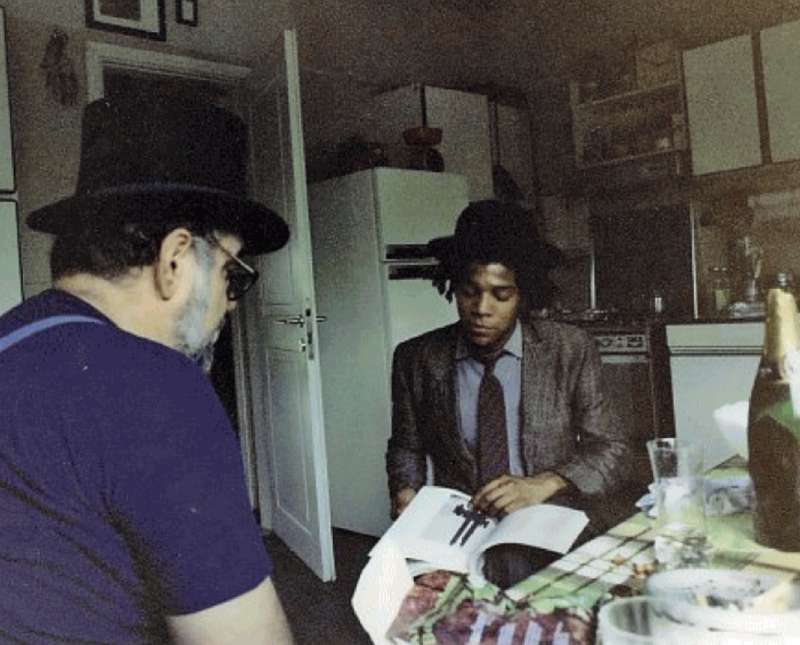 jean michel basquiat a modena con il gallerista emilio mazzoli 1982