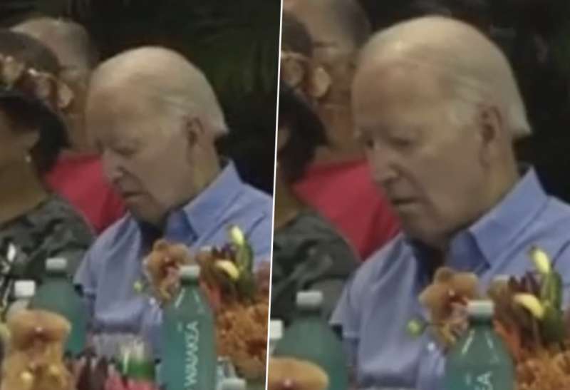 joe biden sembra addormentato all incontro con le vittime dell incendio alle hawaii