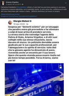 L APPELLO DI ARIANNA VIRGOLINO A GIORGIA MELONI