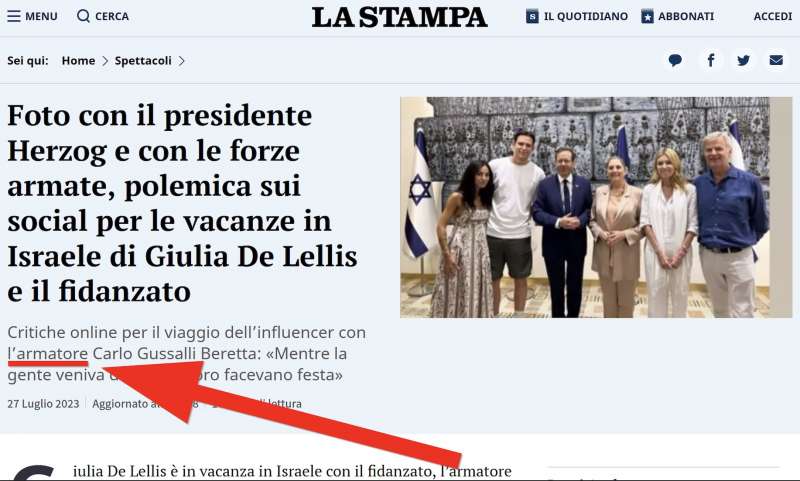 La Stampa, dicesi armatore chi produce armi