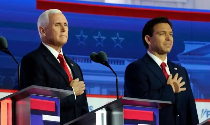 mike pence e ron desantis l dibattito dei candidati repubblicani