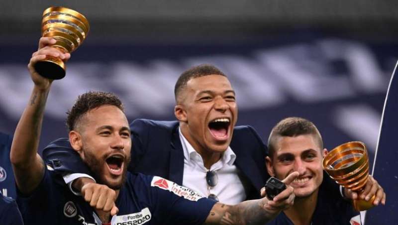 NEYMAR KYLIAN MBAPPE MARCO VERRATTI