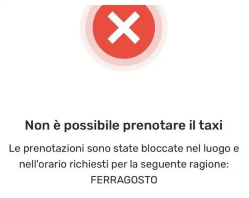 niente taxi a roma a ferragosto