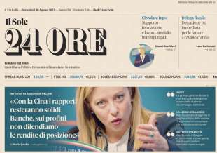 PRIMA PAGINA SOLE 24 ORE 30 AGOSTO 2023